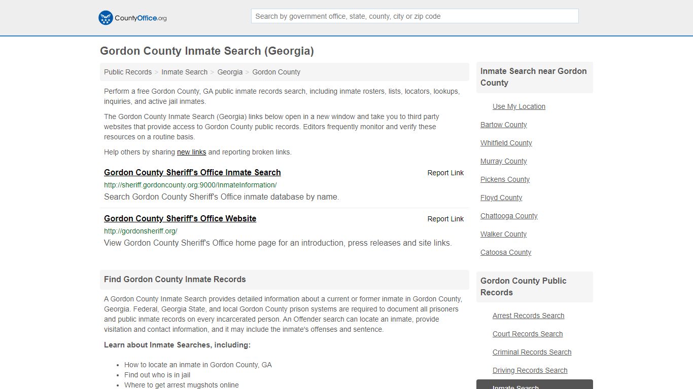Inmate Search - Gordon County, GA (Inmate Rosters & Locators)